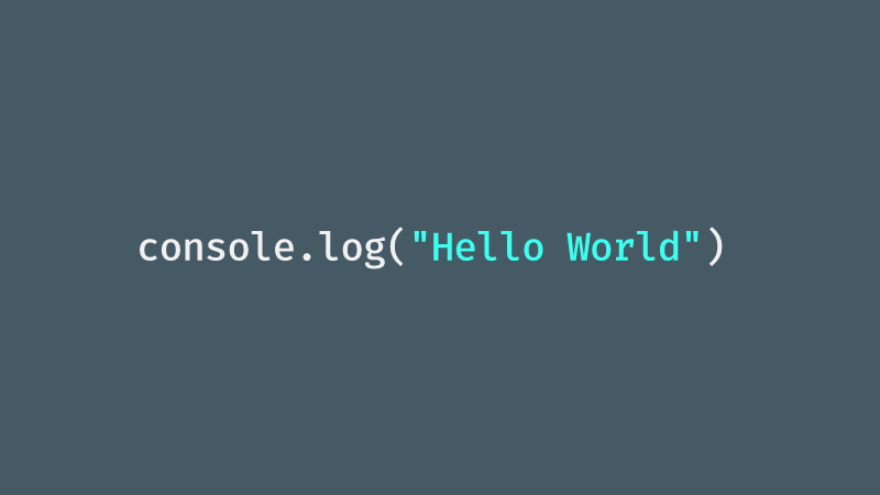 Console log of "Hello, World".